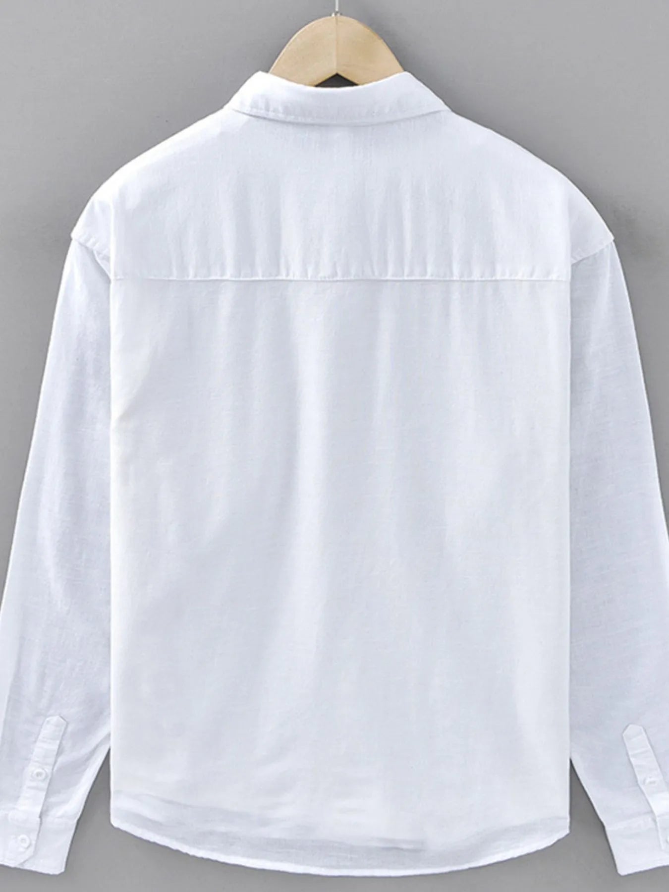 Men's Plus Size Button Up Long Sleeve Shirt - cas7m