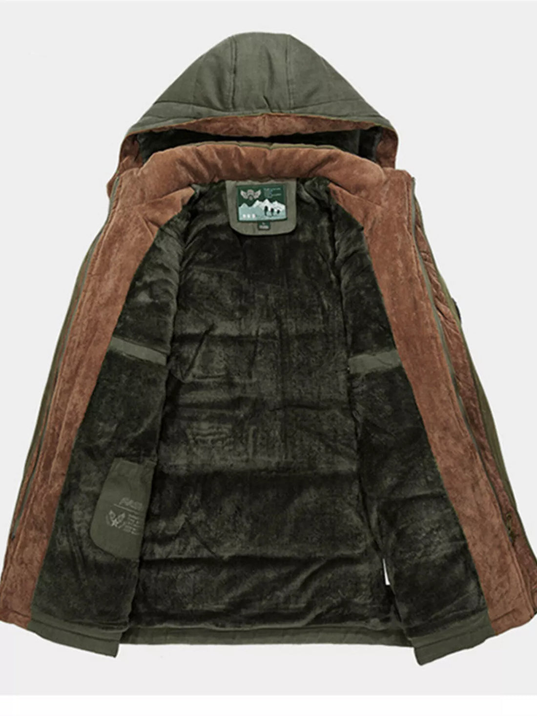 Men's Plus Size Winter Warm Hooded Parka Coat - cas7m