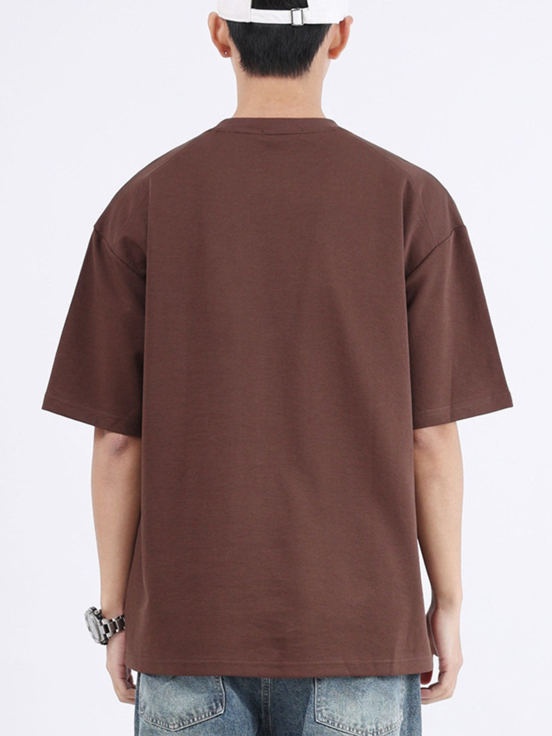 Men's Plus Size Round Neck Half Sleeve T-Shirt - cas7m