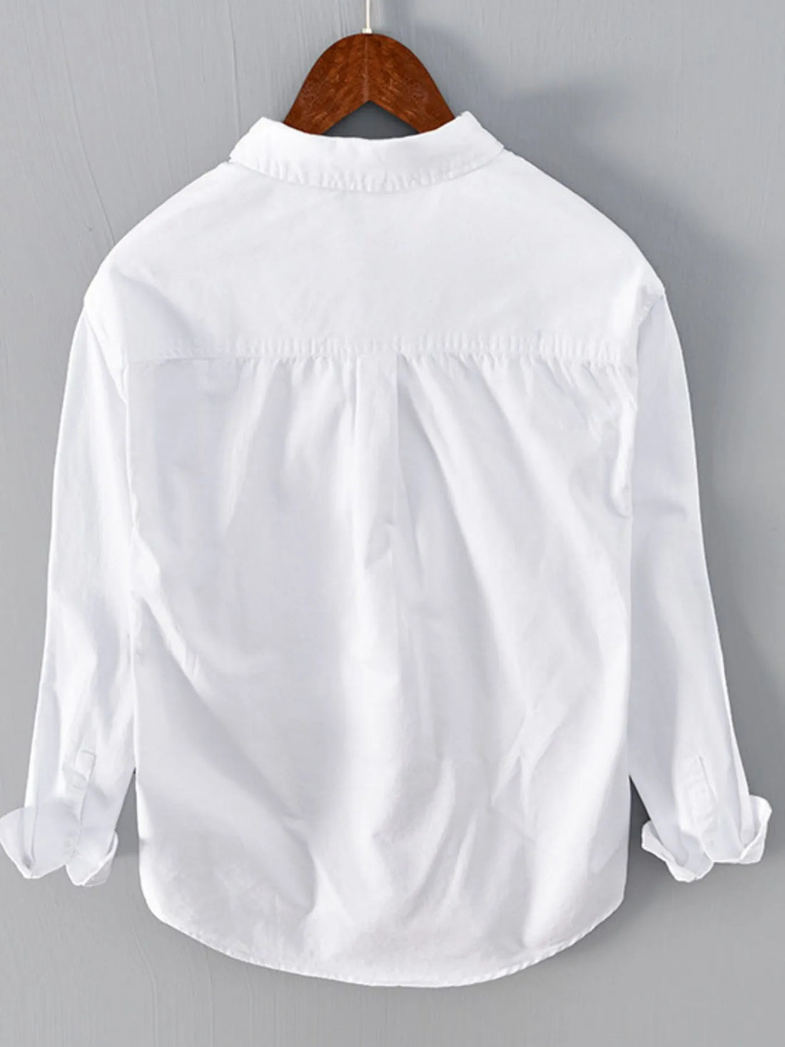 Men's Plus Size Button Up Long Sleeve Shirt - cas7m
