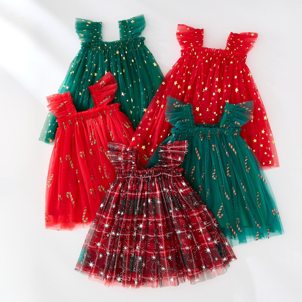 Christmas New Children Shirt XINGX Suspender Skirt For Girls - cas7m