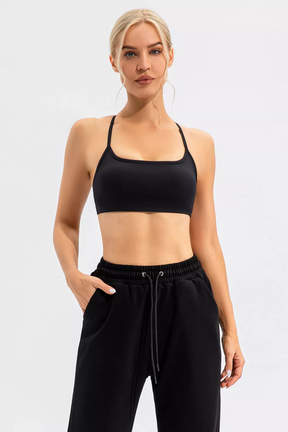 Crisscross Spaghetti Strap Active Cami - cas7m