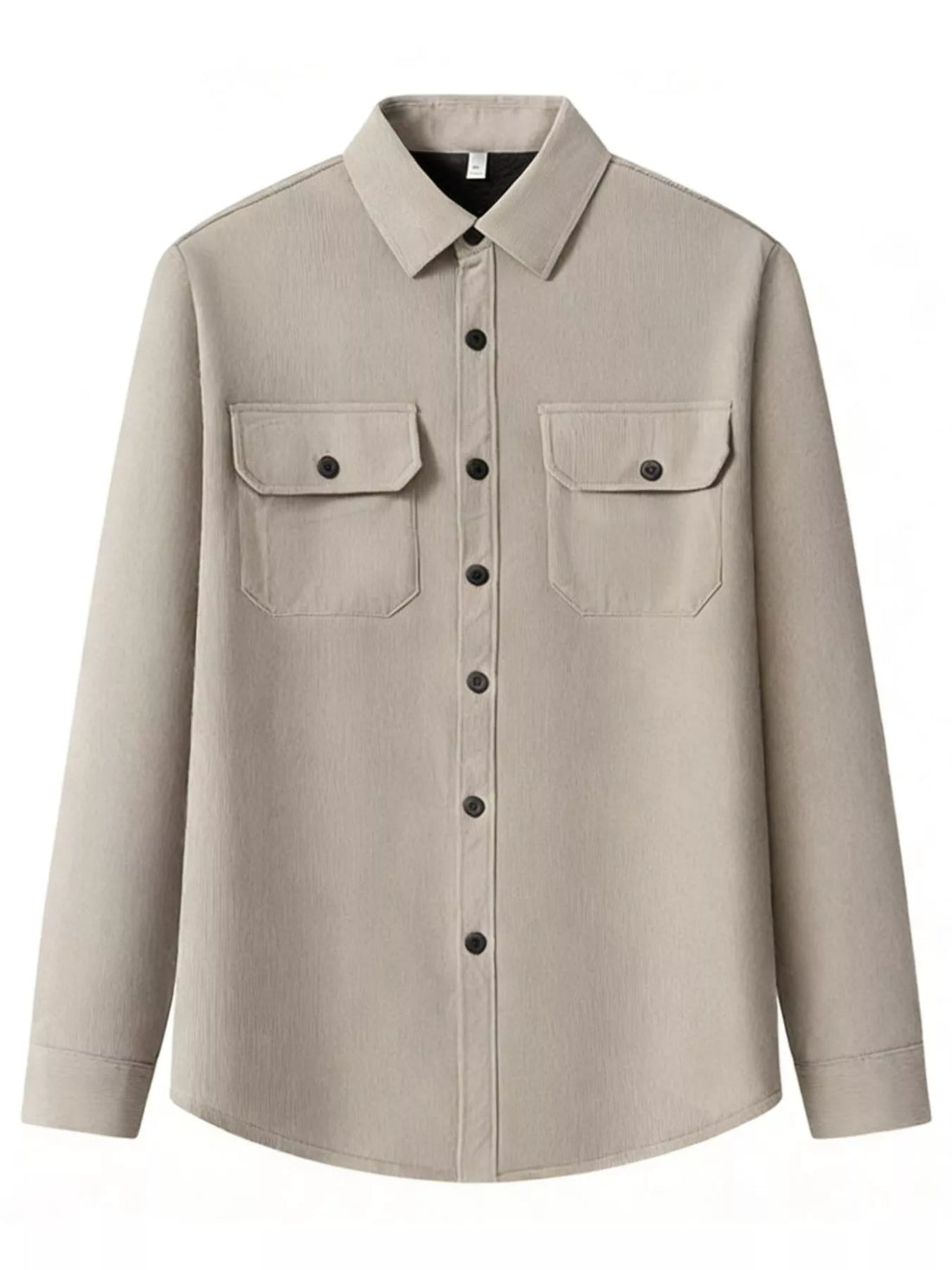 Men's Plus Size Button Up Long Sleeve Shirt - cas7m