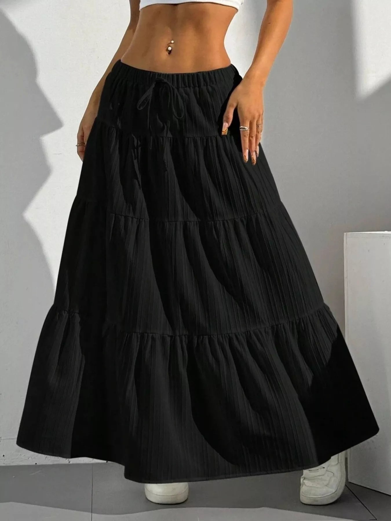 Flowy Tiered Maxi Skirt - cas7m