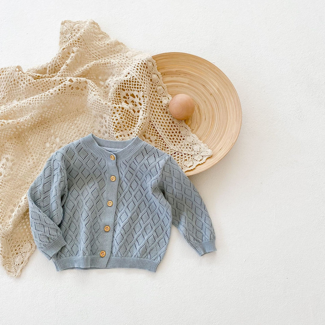 New Sweet Rhombus Hollow Long Sleeve Small Jacket - cas7m