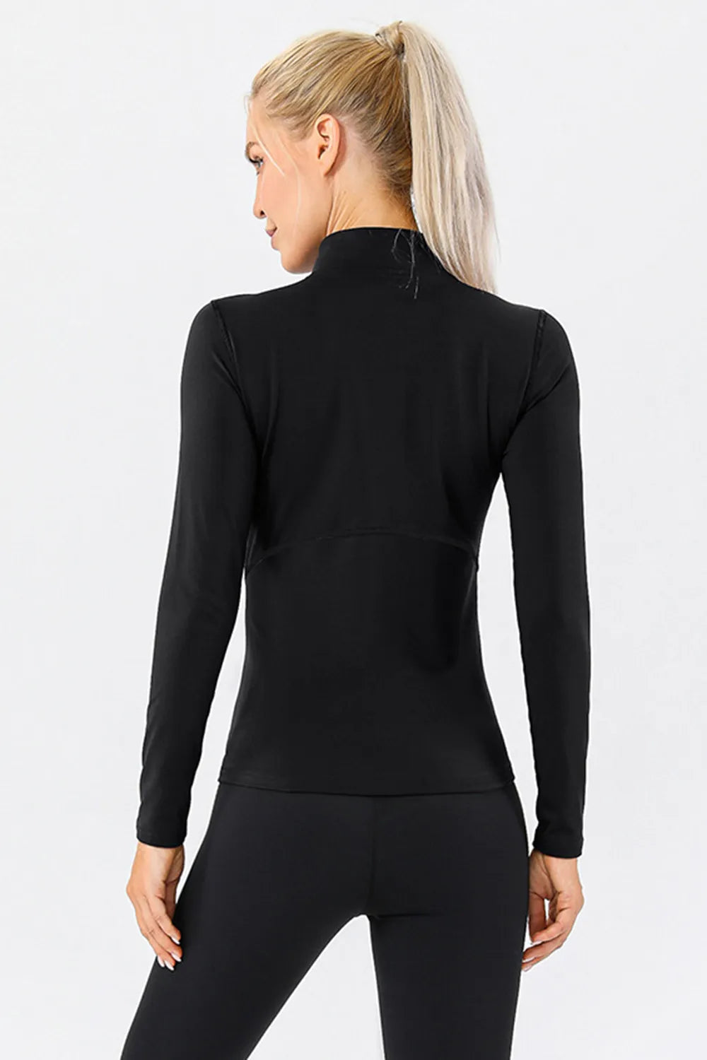 Mock Neck Quarter Zip Active T-Shirt - cas7m