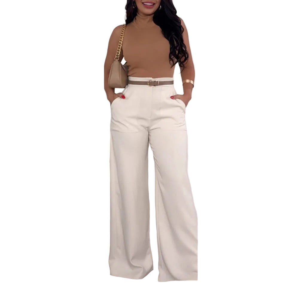 Solid Color BASIC Versatile Casual Flared Pants - cas7m