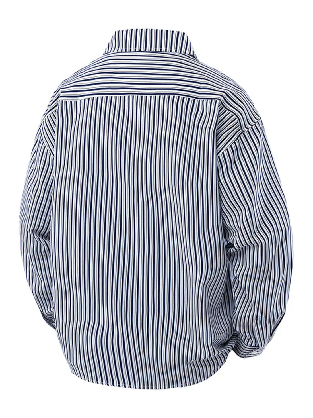 Men's Plus Size Striped Casual Long Sleeve Shirt - cas7m