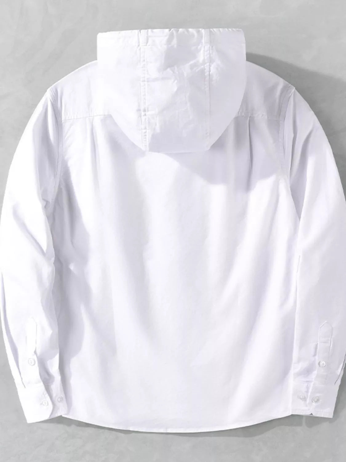 Men's Plus Size Striped Trim Hooded Casual Shacket - cas7m