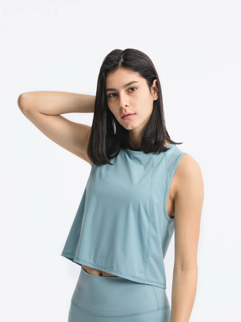 Millennia Round Neck Cropped Active Tank - cas7m