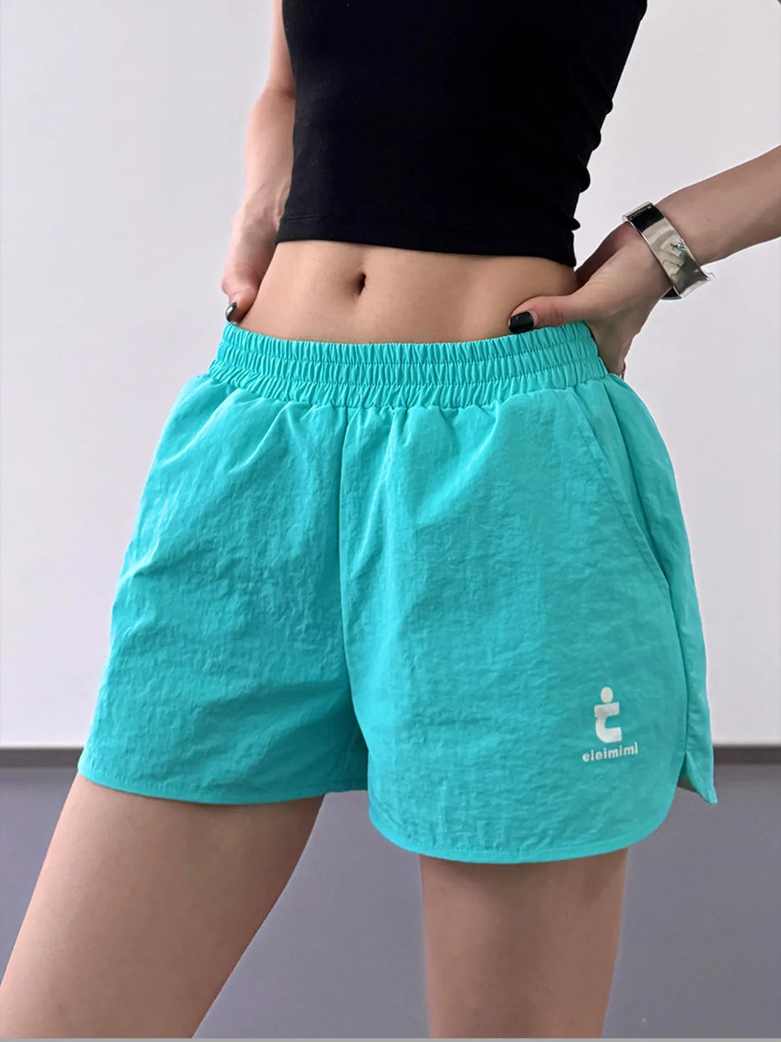 Elastic Waist Shorts with Pockets - cas7m