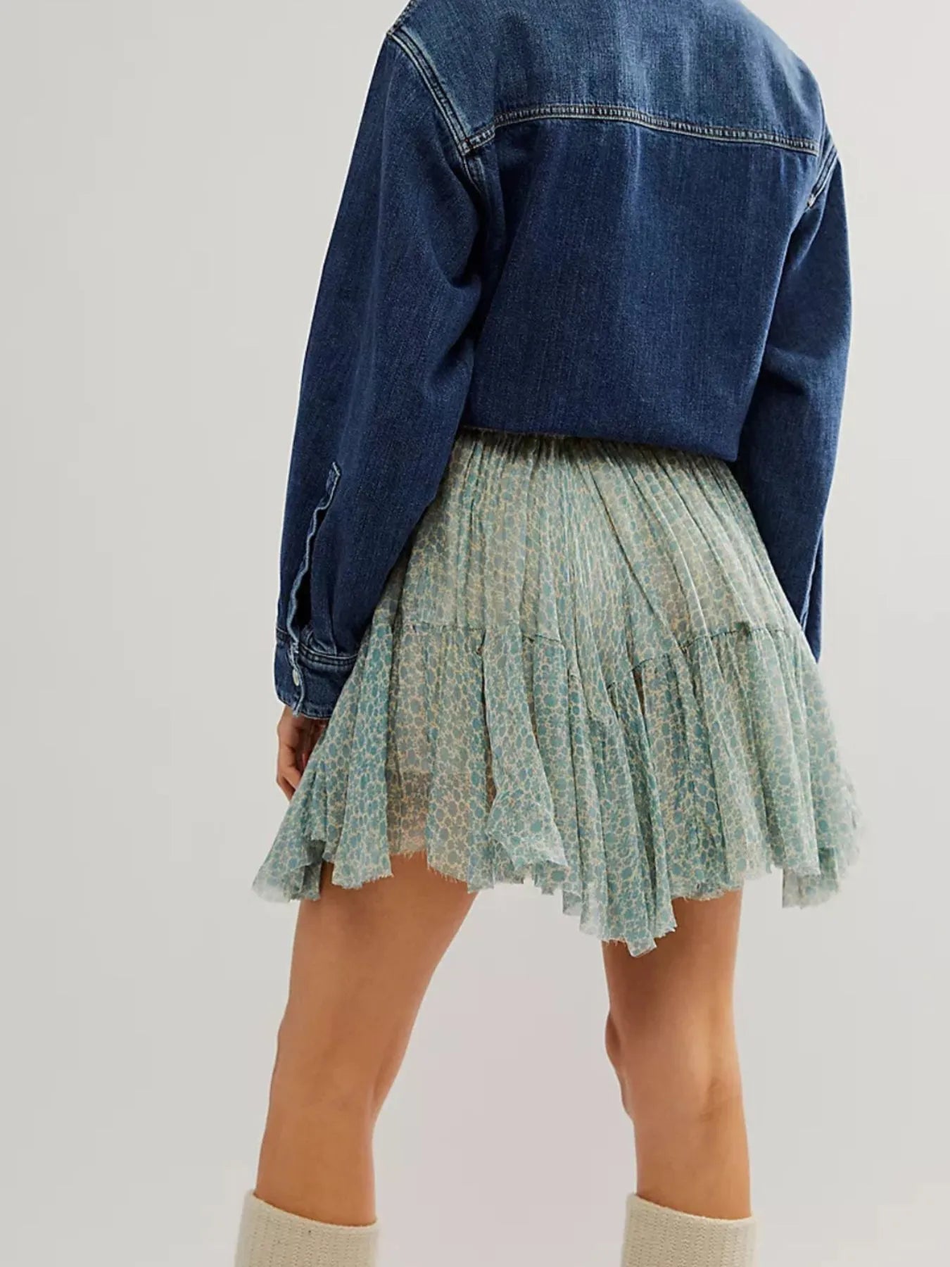 Floral Print Mini Skirt - cas7m