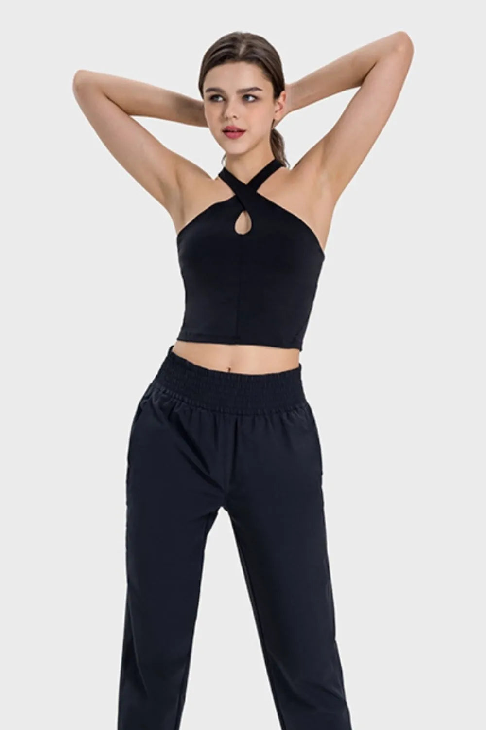 Millennia Crisscross Grecian Neck Active Cami - cas7m