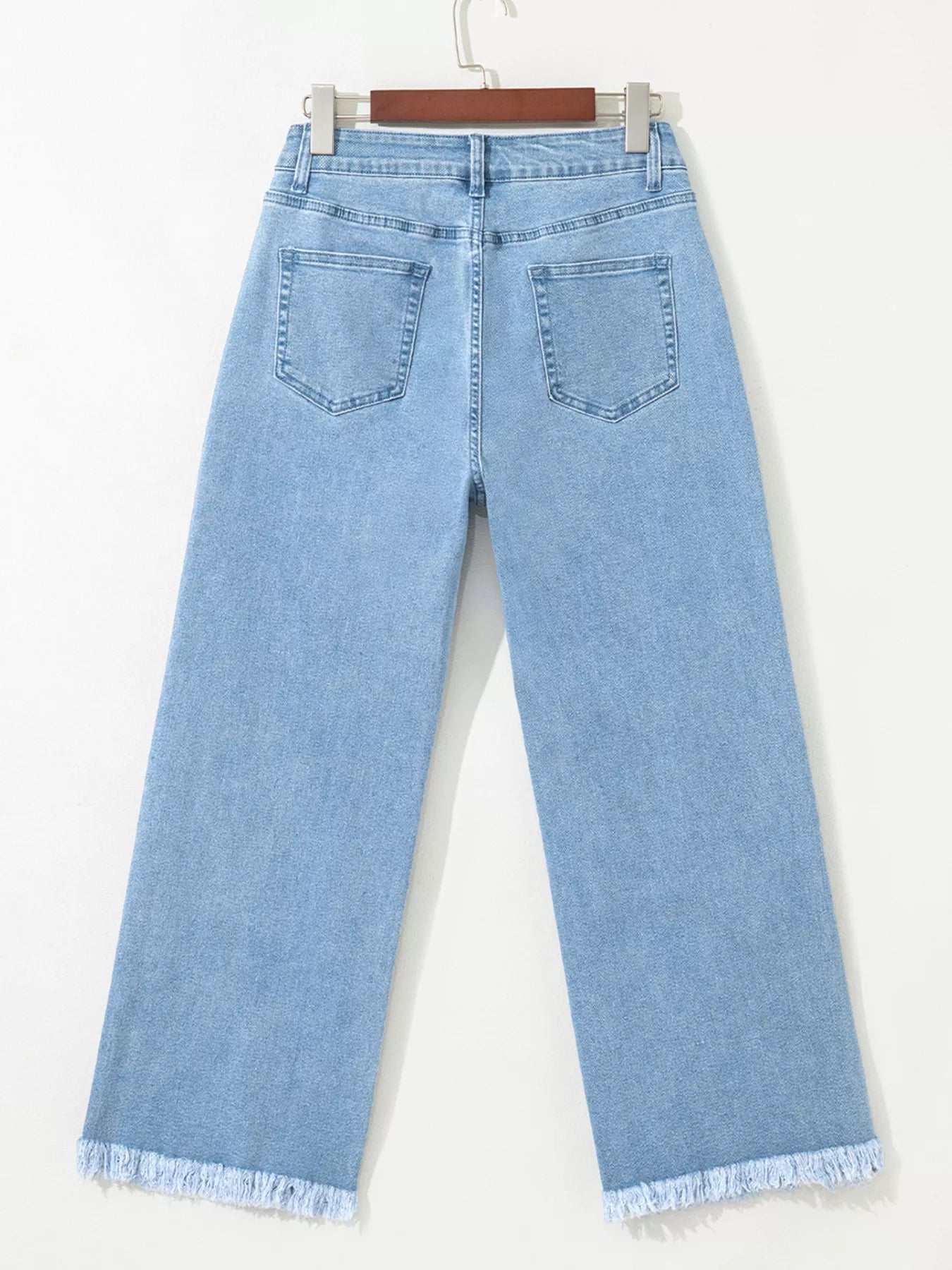 Colorful Sequin Christmas Tree Patched Raw Hem Cropped Wide Leg Jeans - cas7m