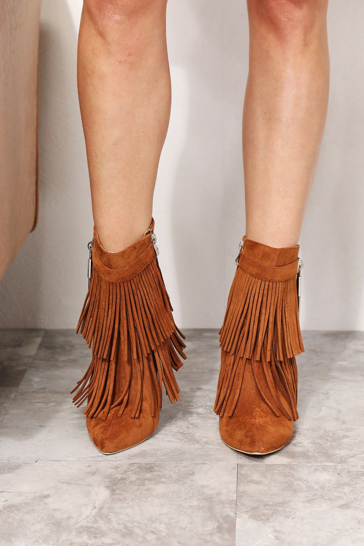 Legend Women's Tassel Wedge Heel Ankle Booties - cas7m
