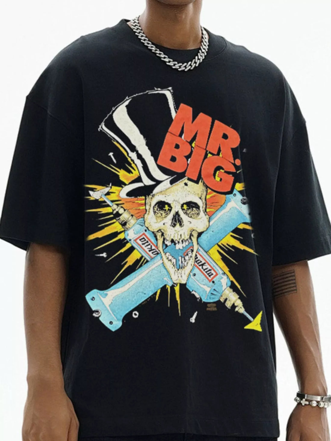 Men's Mr. Big Skull Graphic Vintage Wash T-Shirt - cas7m