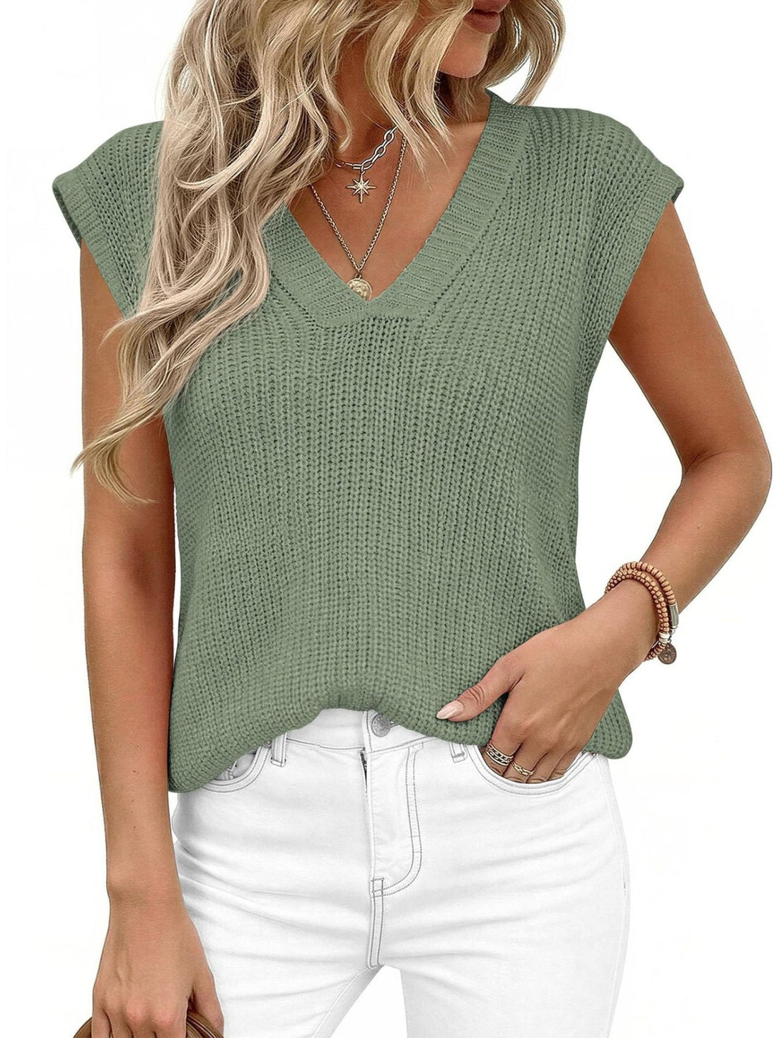 V-Neck Sweater Vest - cas7m