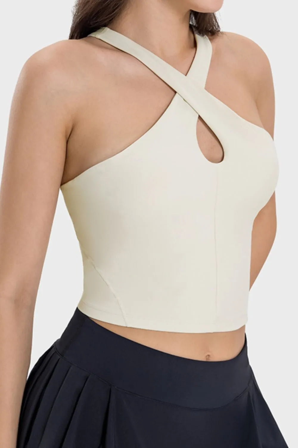 Millennia Crisscross Grecian Neck Active Cami - cas7m