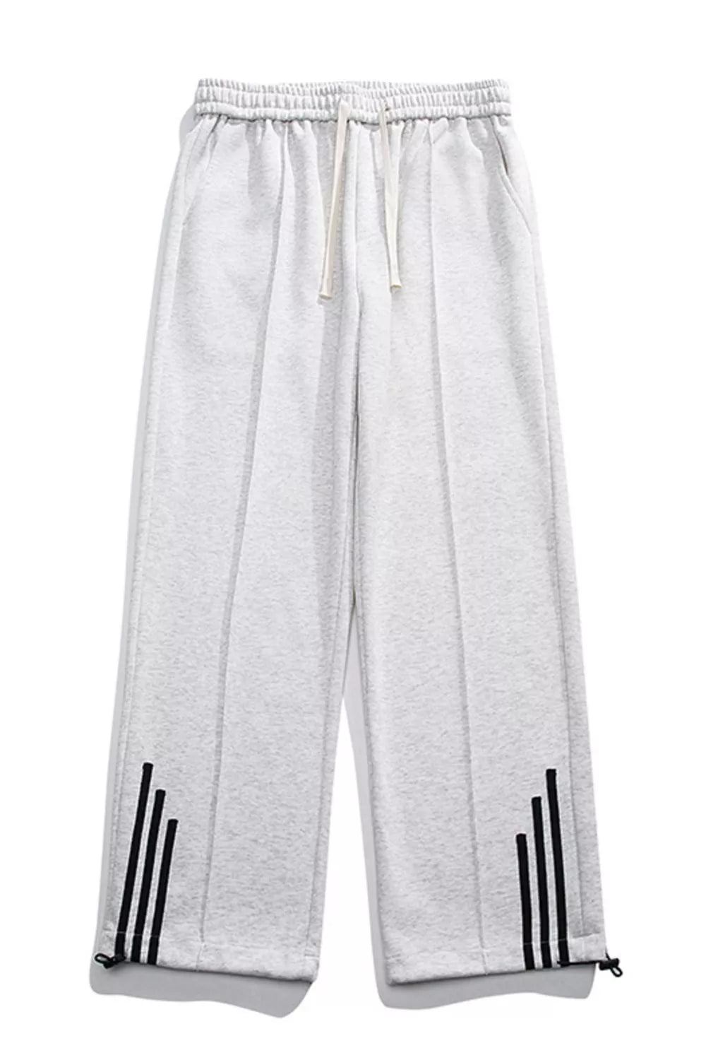 Men's Plus Size Casual Loose Fit Sweatpants with Striped Detail - cas7m