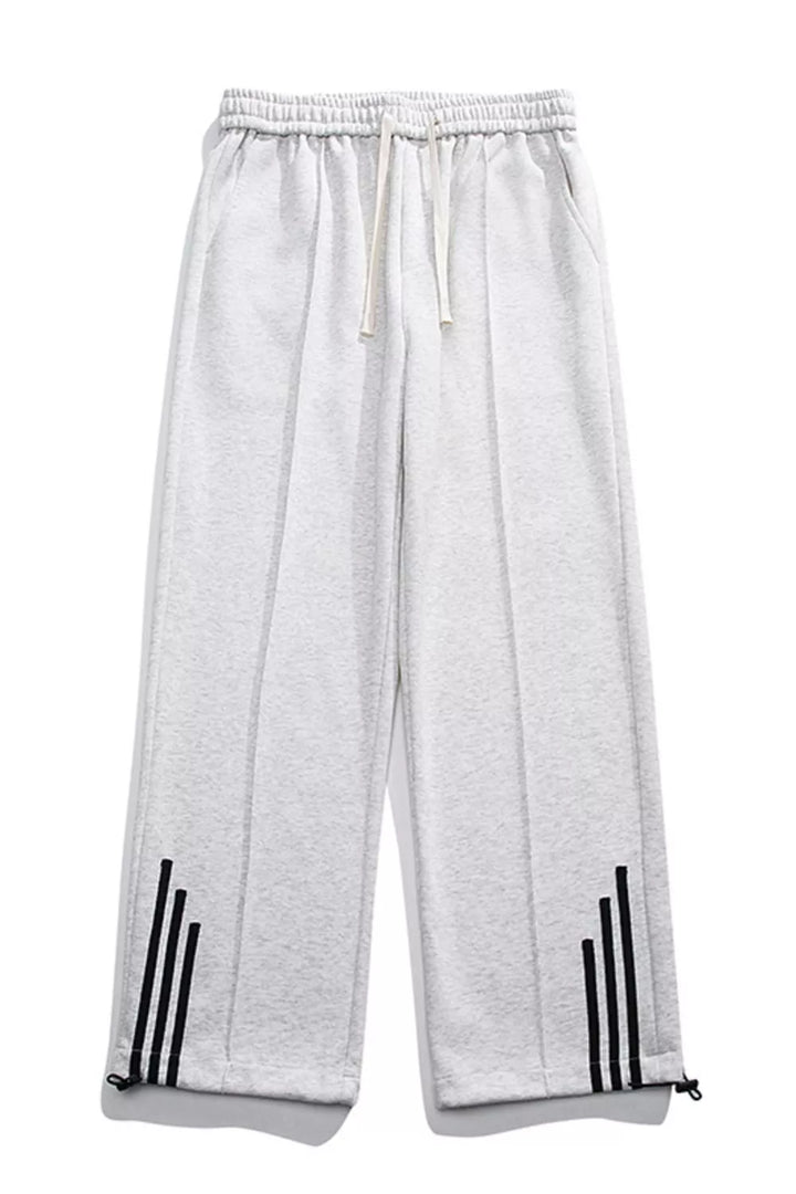 Men's Plus Size Casual Loose Fit Sweatpants with Striped Detail - cas7m