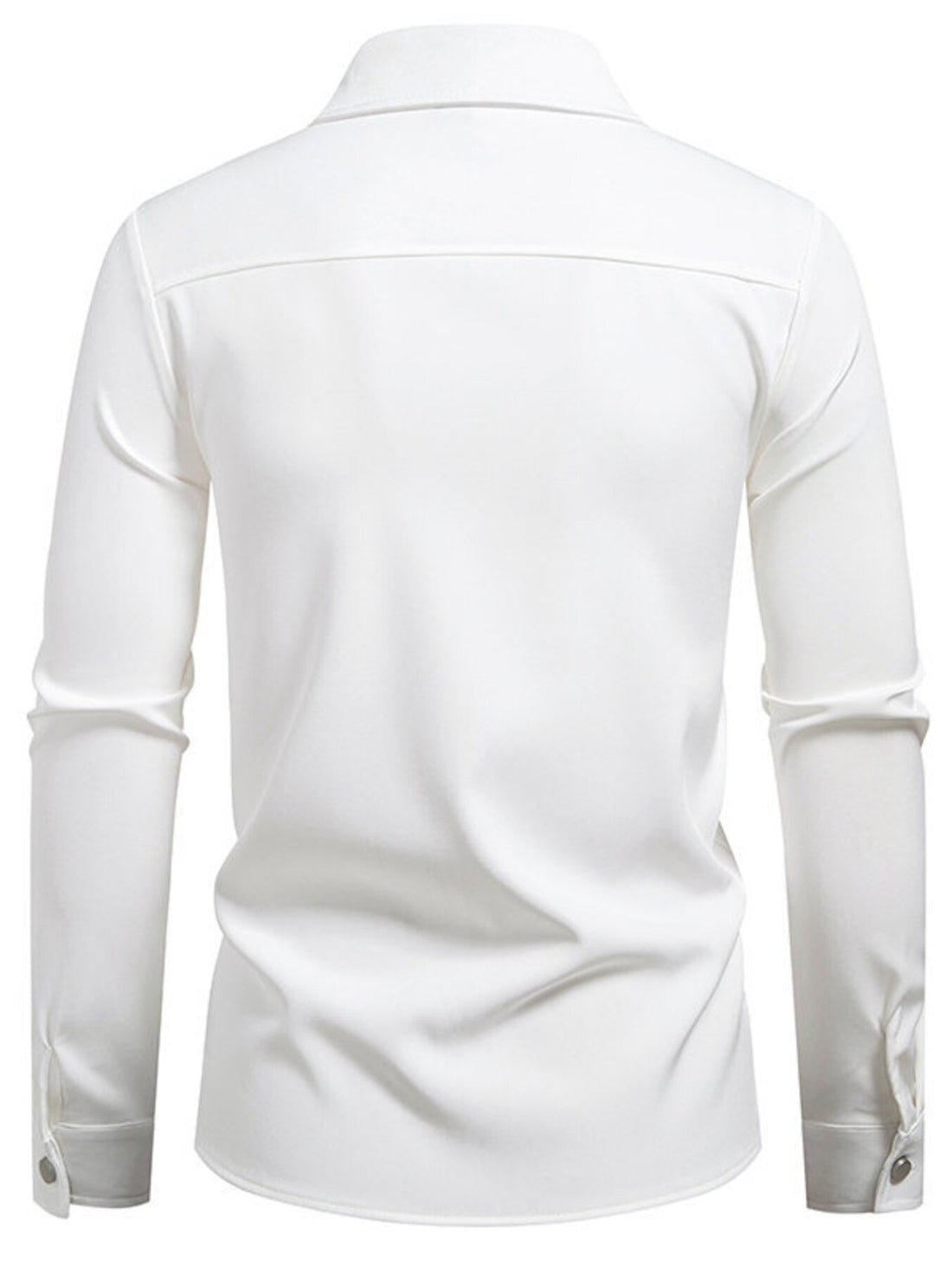Men's Asymmetrical Button-Down Long Sleeve Shirt - cas7m