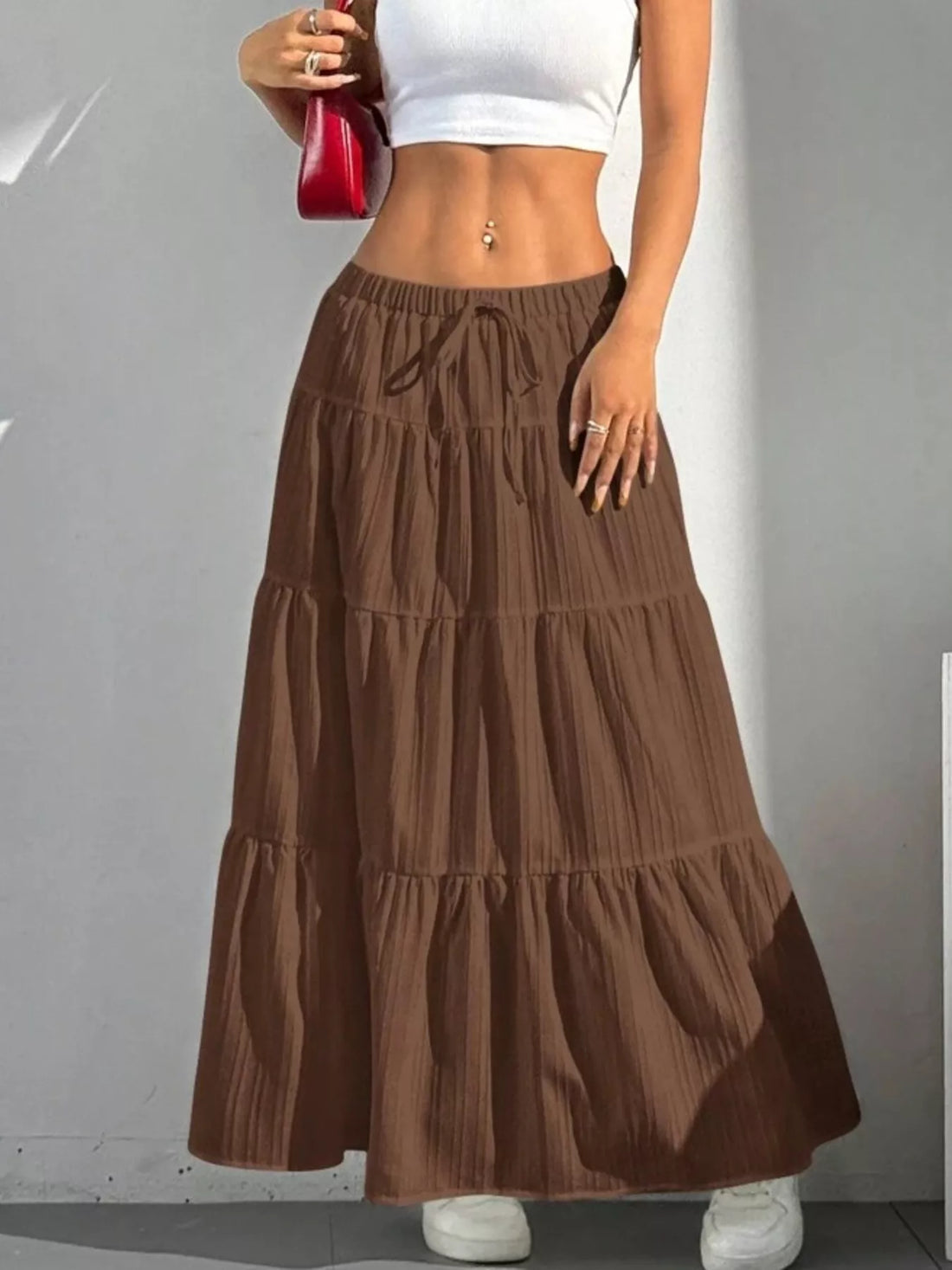 Flowy Tiered Maxi Skirt - cas7m