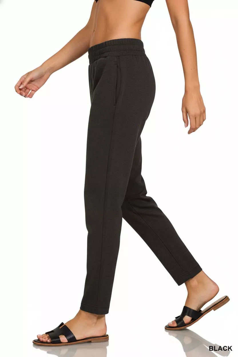 Zenana Scuba Capri Sweatpants with Pocket - cas7m