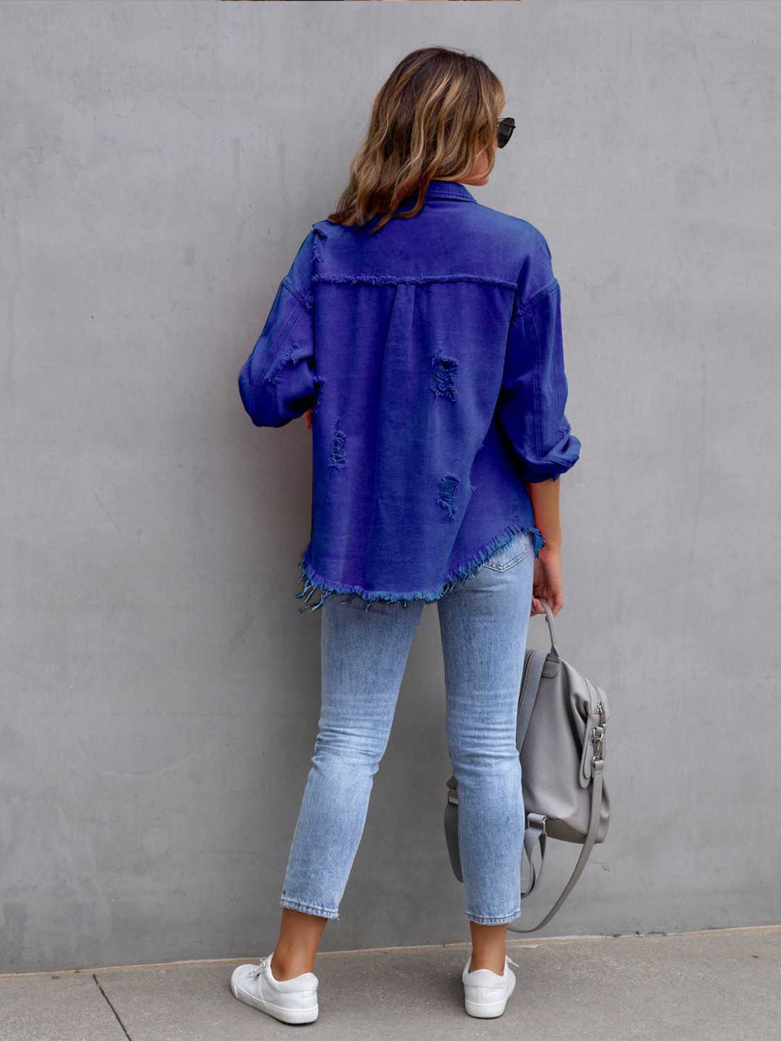 Chic Fringe Cotton-Blend Pullover Top - No Stretch, Machine Washable - cas7m
