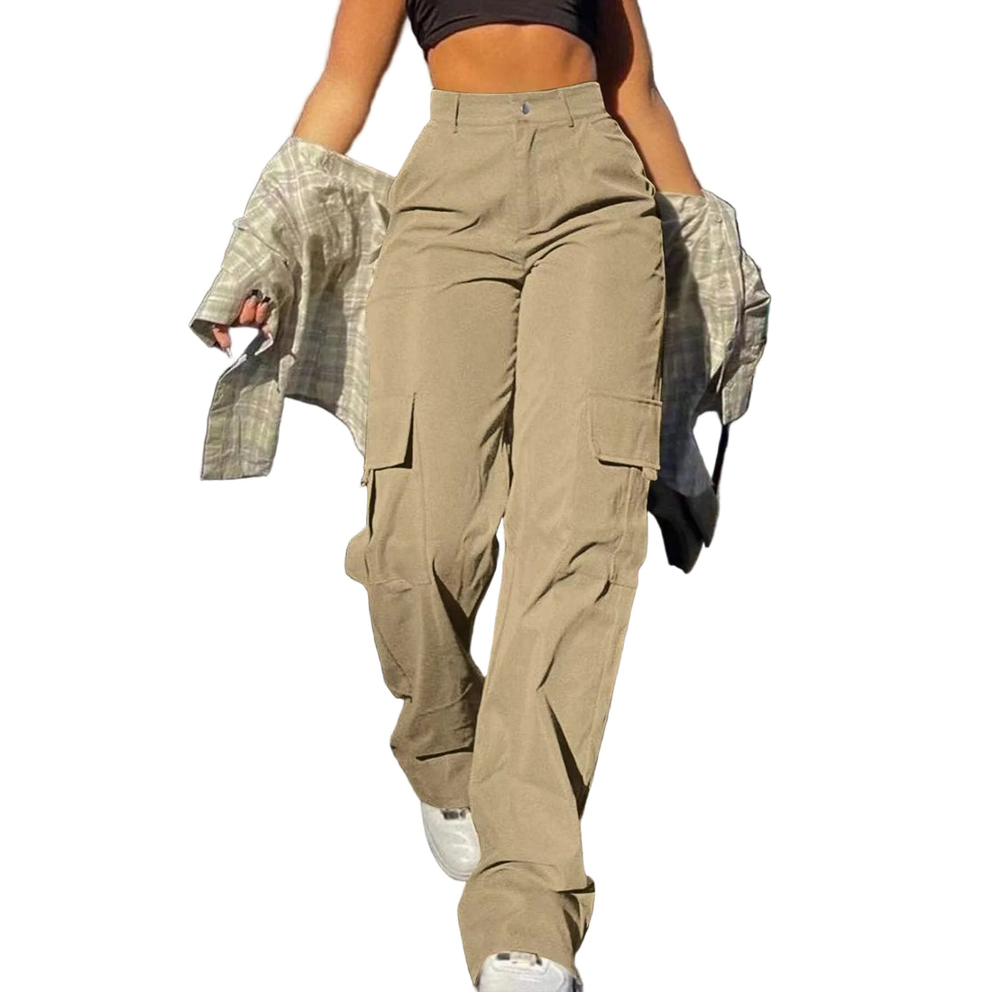 Multi-Pocket Workwear Straight-leg Trousers - cas7m