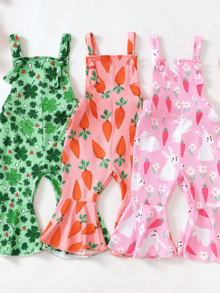 Children's Printed Flare Overalls - cas7m
