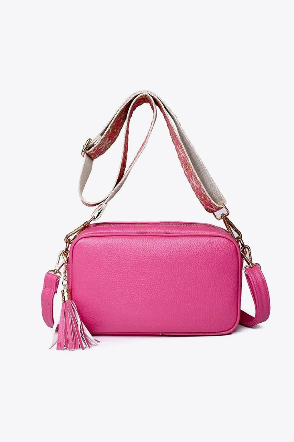 PU Leather Tassel Crossbody Bag - cas7m