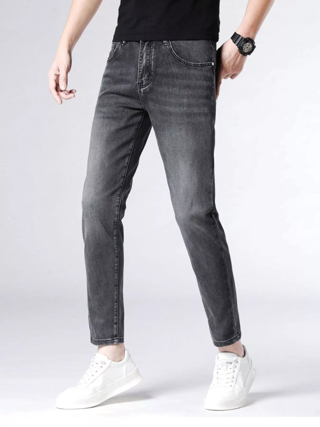 Men's Washed Slim Fit Jeans - cas7m