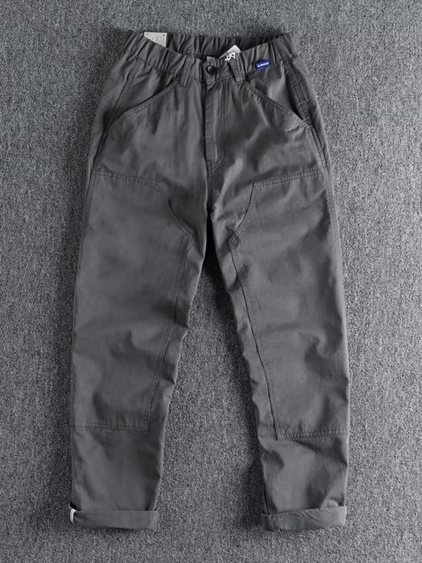 Men's Plus Size Casual Elastic Waist Cargo Pants - cas7m