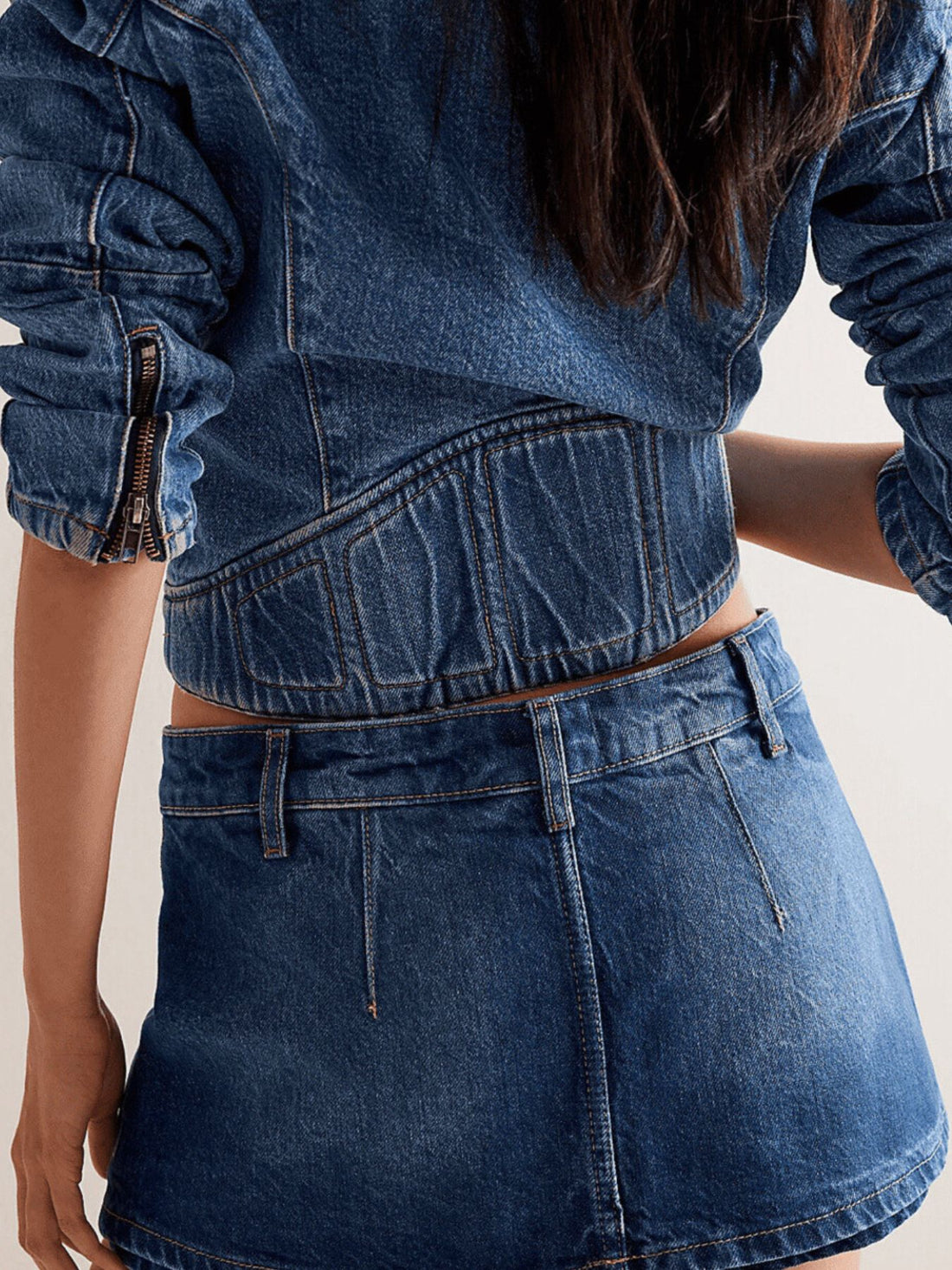Classic Wash Denim Mini Skort - cas7m