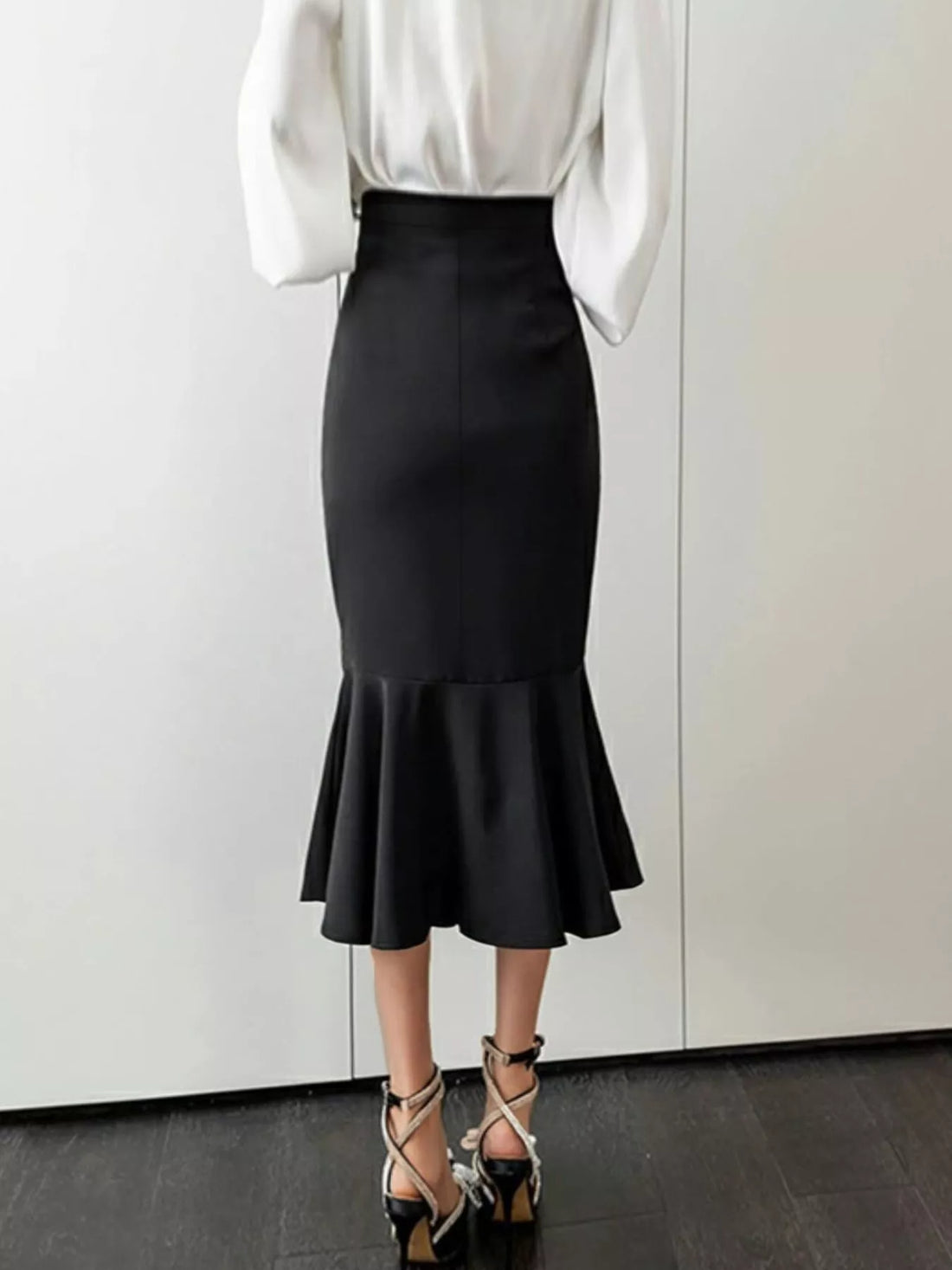 Ruched High Waist Mermaid Skirt - cas7m