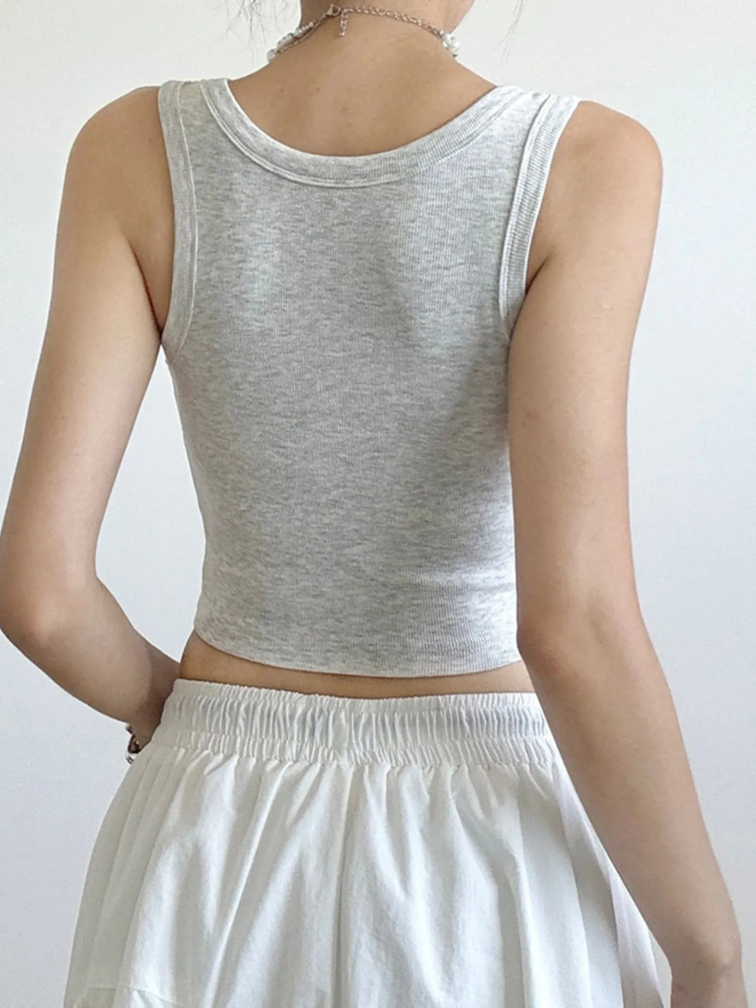 Ribbed Crop Tank Top - cas7m