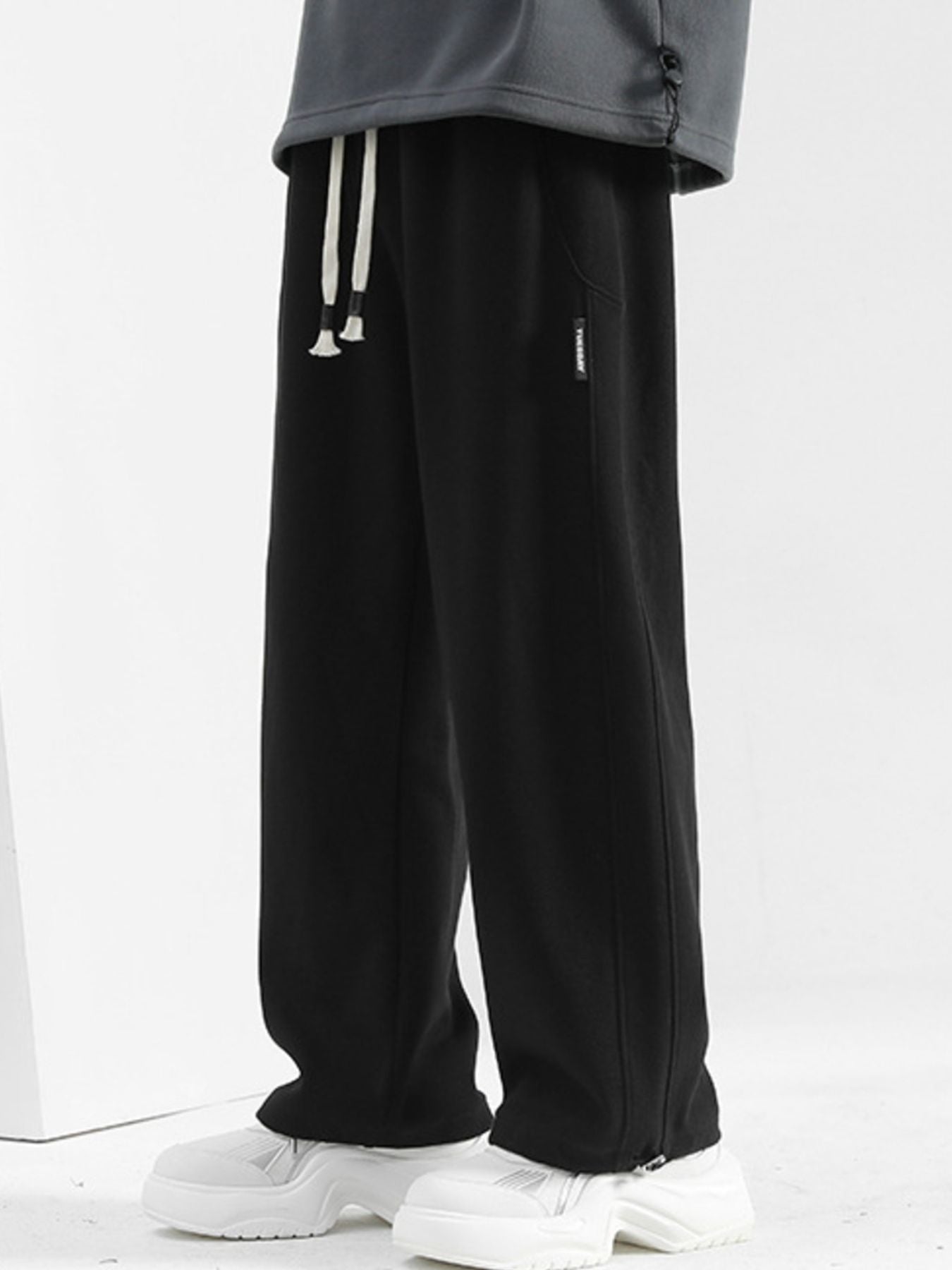 Men's Plus Size Casual Loose-Fit Drawstring Pants - cas7m