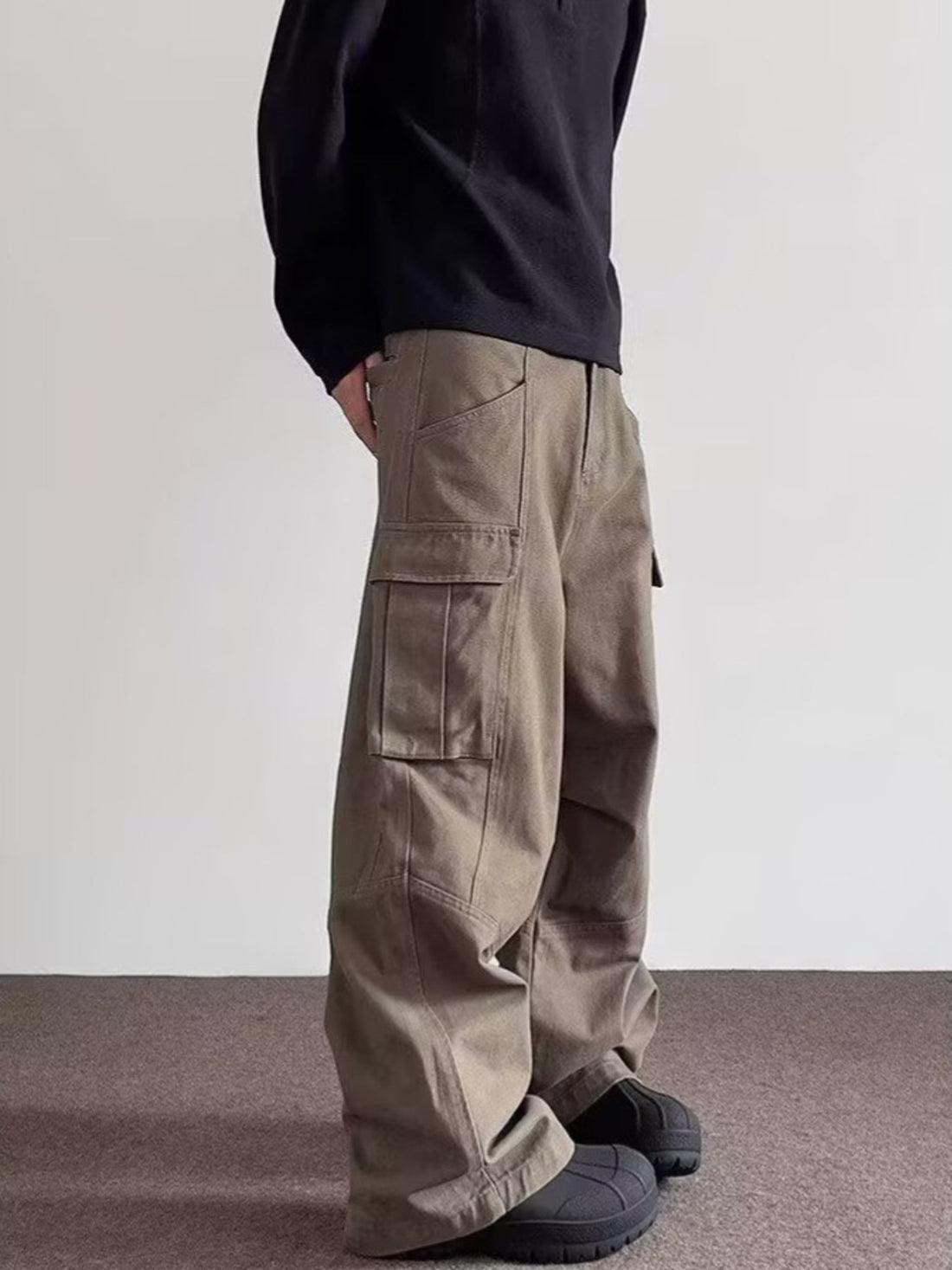 Men's Full Size Loose Fit Cargo Pants Plus Size - cas7m