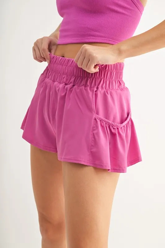 MONO B Smocked High Waist Shorts - cas7m