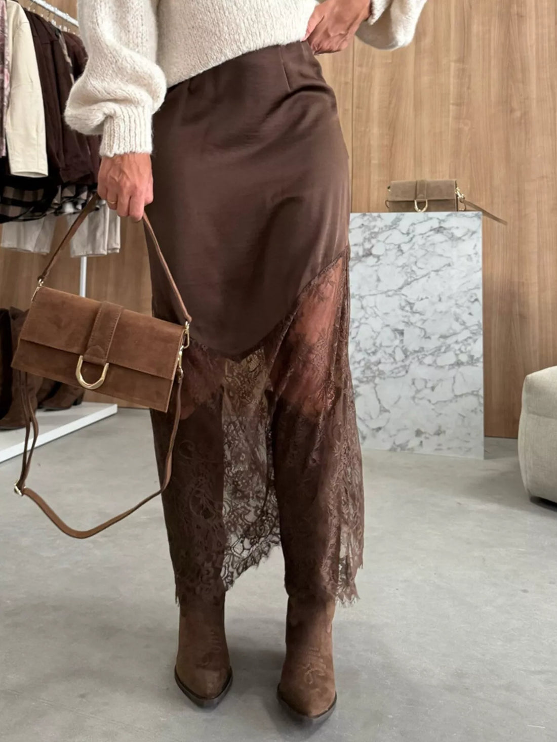 Lace Trim Skirt - cas7m