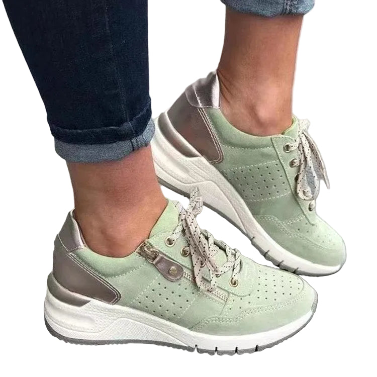 Fashion Lace-up Sneakers Women Cozy Tinck-soled Sports Shoes - cas7m