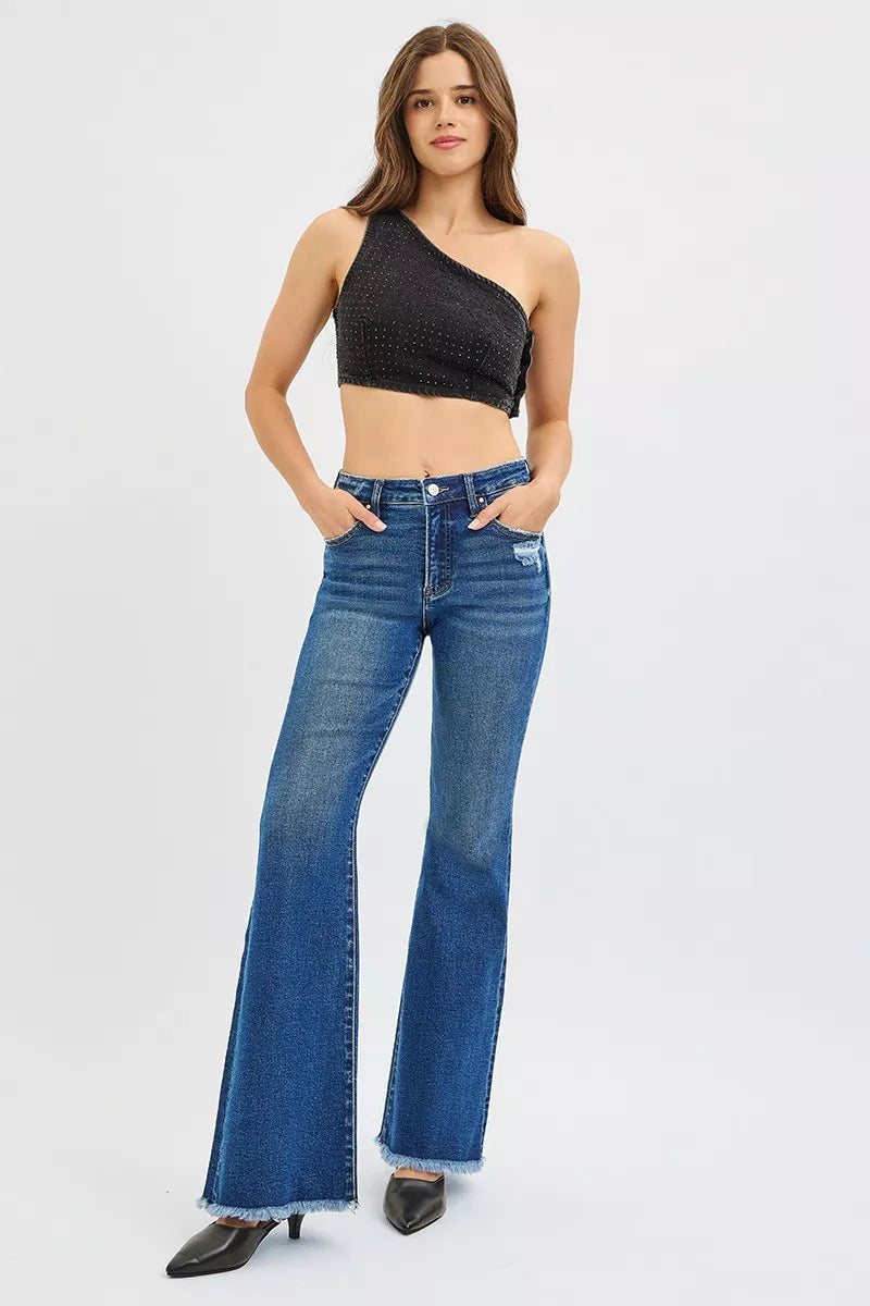 RISEN High Rise Flare Jeans - cas7m