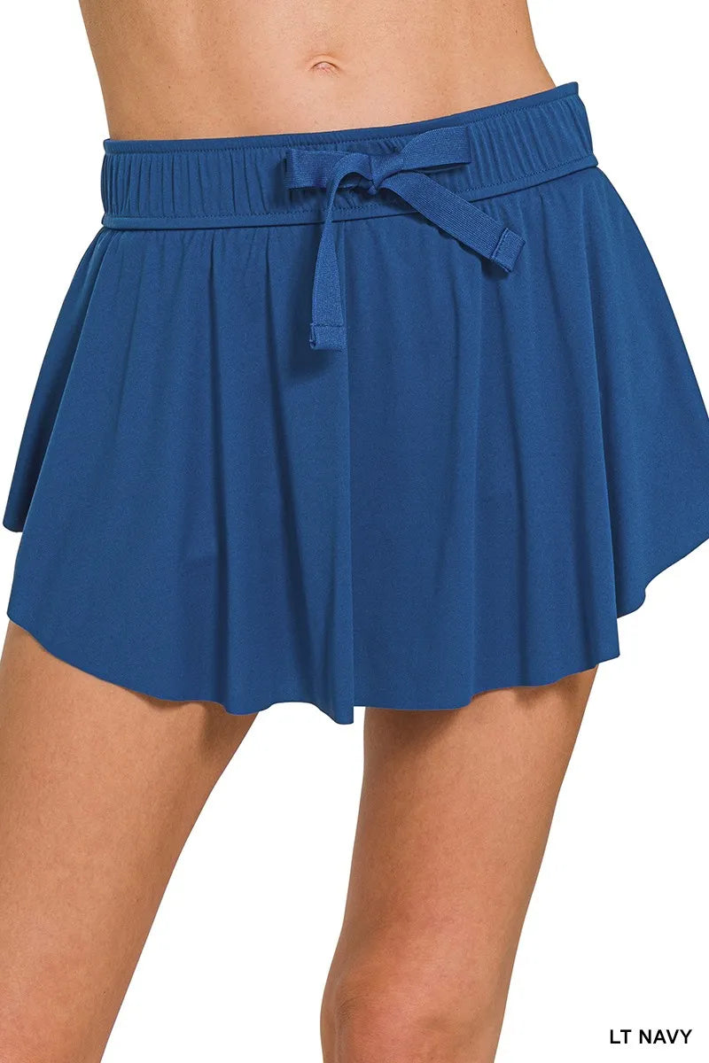 Zenana Ruffle Hem Tennis Skirt With Hidden Inner Pockets - cas7m