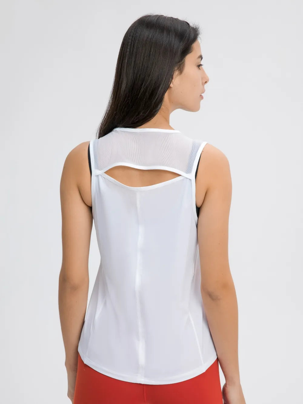 Millennia Cutout Back Round Neck Active Tank - cas7m