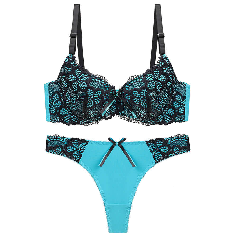 Underwear Push Up Lace Bra Adjustable Bra Set - cas7m