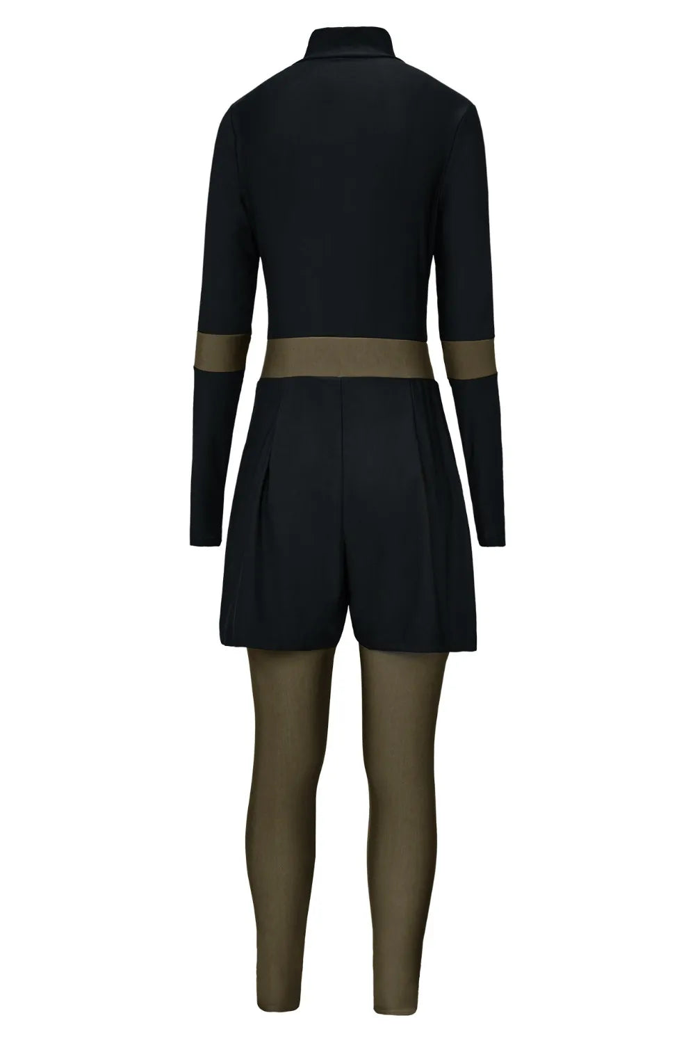 Zip Up Long Sleeve One-Piece Swimwear - cas7m