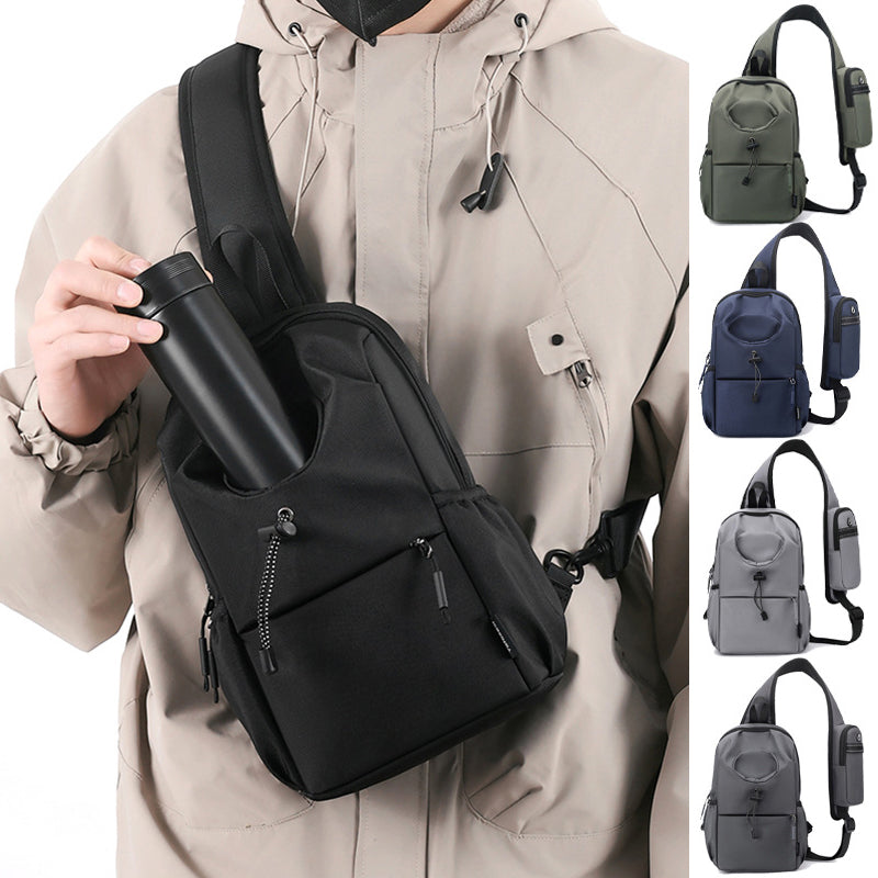 Men's Oxford Cloth Splash-proof Shoulder Crossbody Chest Bag - cas7m