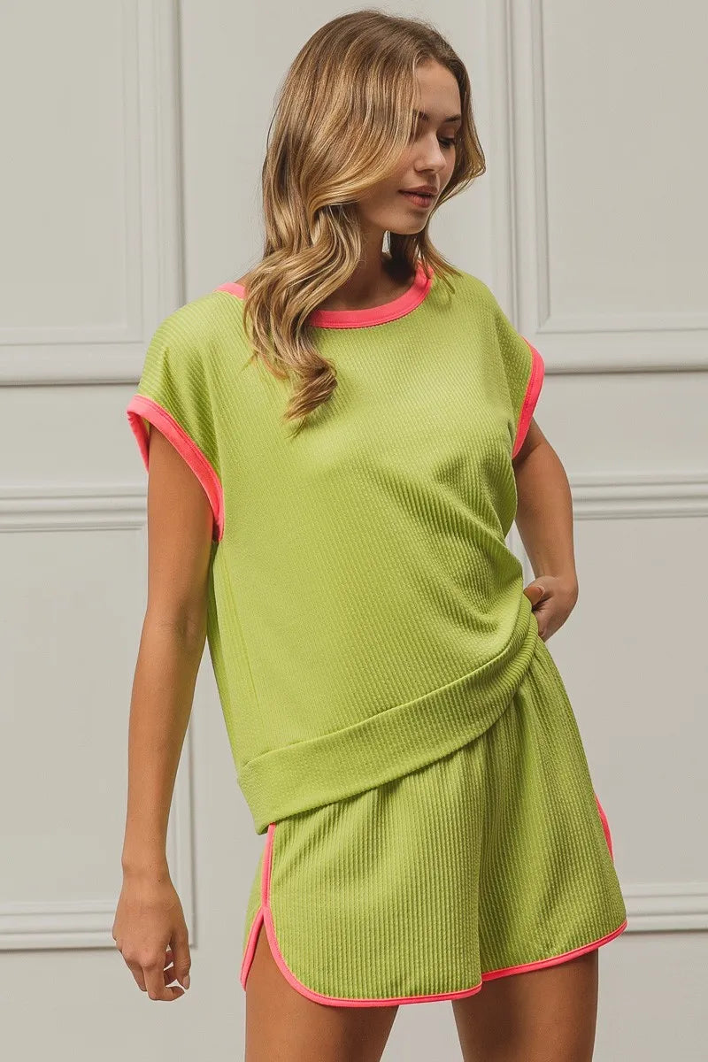 BiBi Cord Rib with Band Side Slit Shorts - cas7m