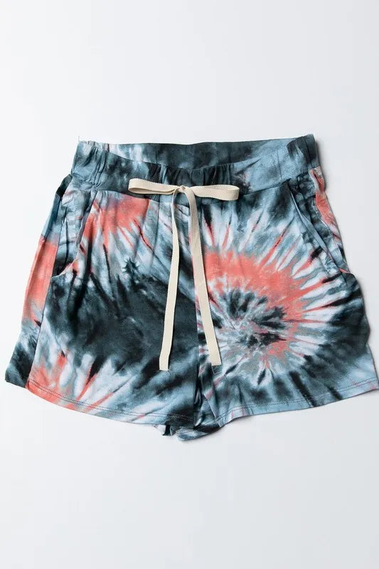 BiBi Tie Dye Print Casual Shorts - cas7m