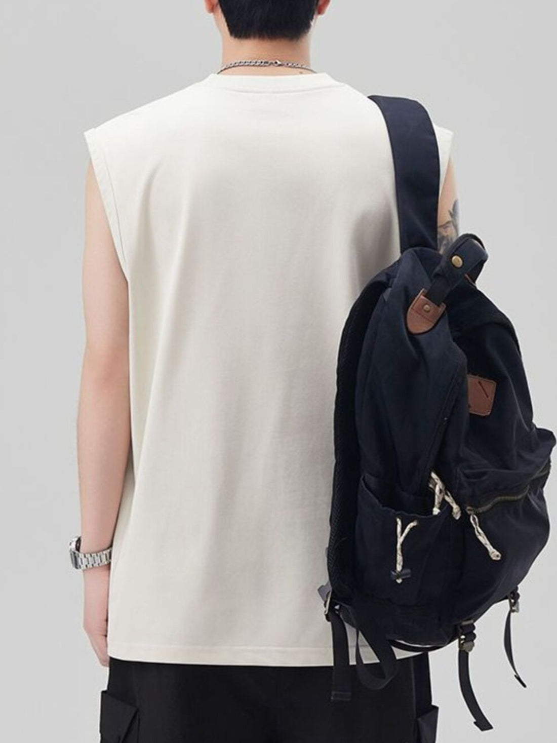 Men's Plus Size Round Neck Tank - cas7m